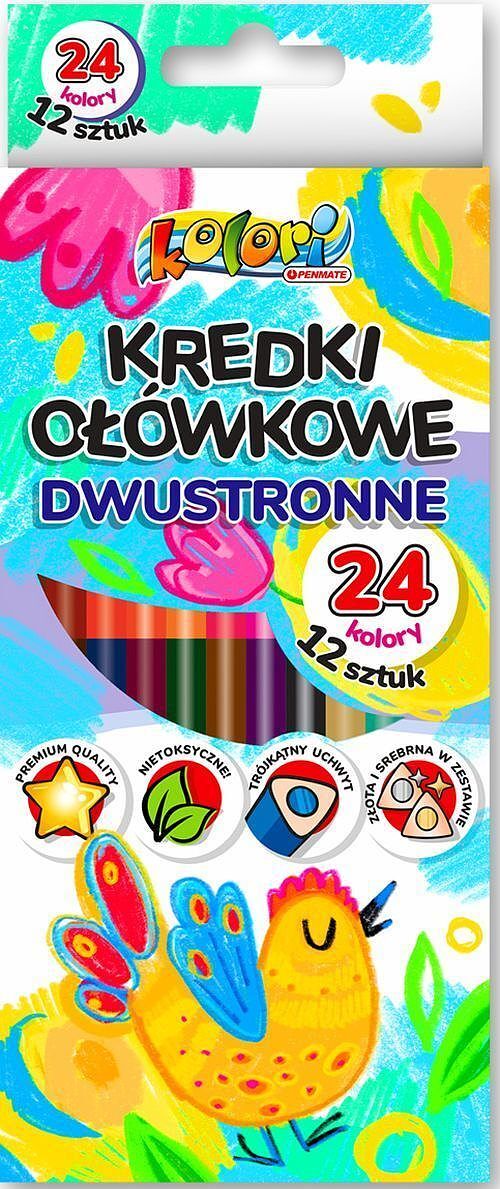 Kredki ołówkowe trójkątne dwustronne kolori premium penmate 12/24 tt8311