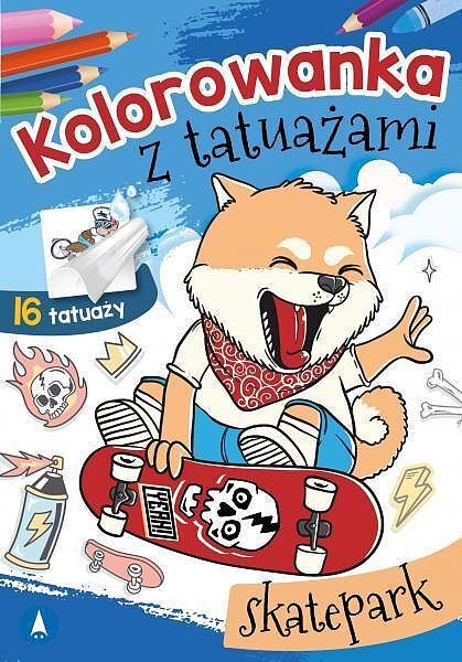 Skatepark. Kolorowanka z tatuażami