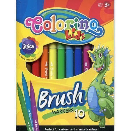 Flamastry colorino kids pędzelkowe 10 kolorów
