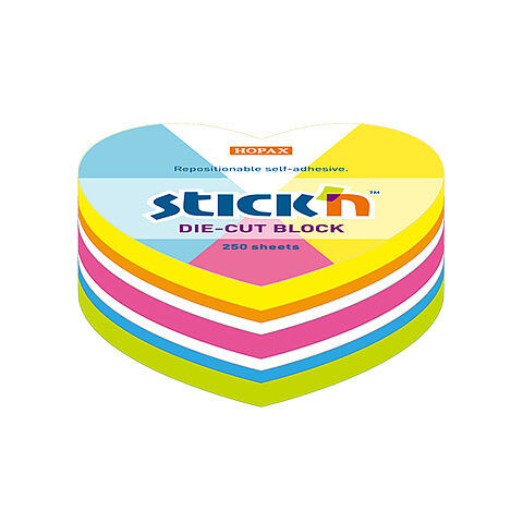 Notes samoprzylepny serce 64x67mm neon maped mix 250k