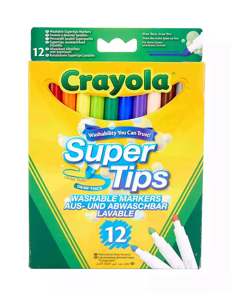 Flamastry zmywalne crayola 12 kolorów