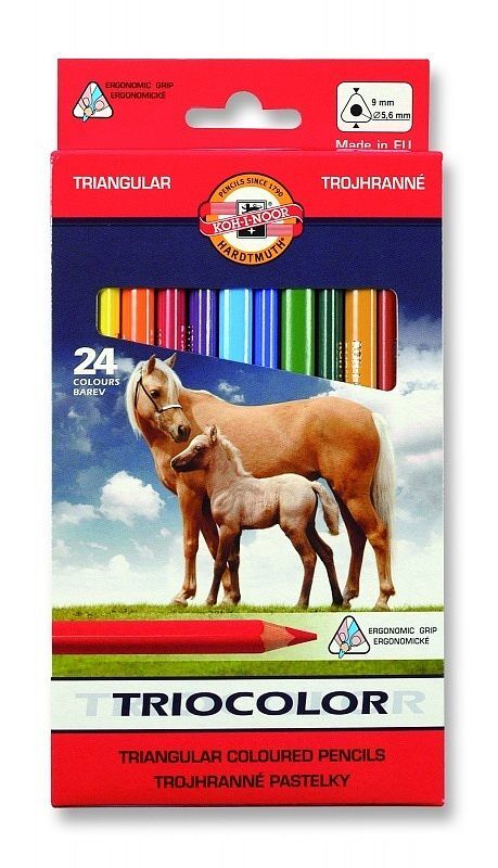 Kredki koh-i-noor triocolor 3144 24 kolorów 9mm
