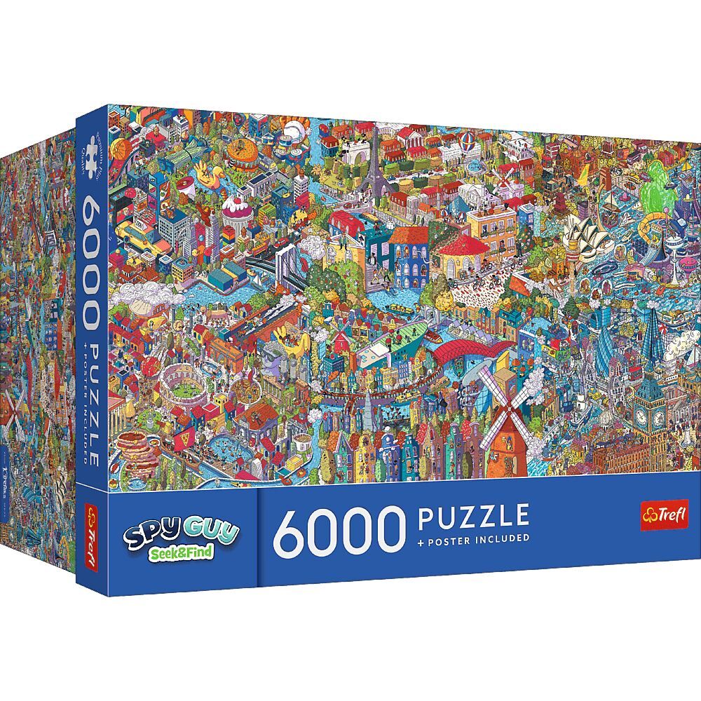 Puzzle 6000 Trefl Premium Plus Spy Guy Seek & Find City Break Rodzina Treflików 81049
