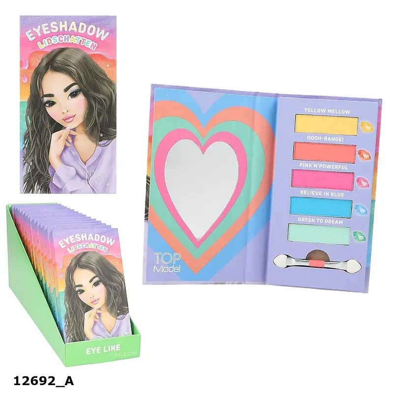 Paleta cieni do powiek top model z lusterkiem i aplikatorem beauty&me 12692a