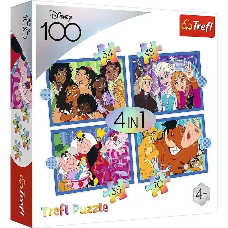 Puzzle 4w1 wesoły świat disneya 34618