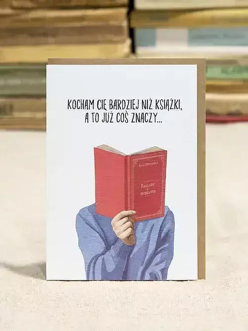 Karnet - Kocham Cię bardziej niż książki, a to...