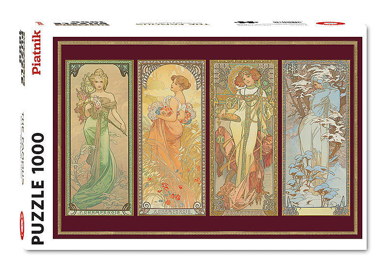 Puzzle 1000 mucha cztery pory roku  metalizowane