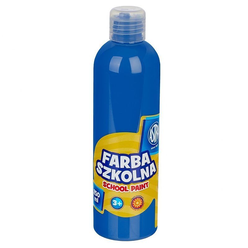 Farba szkolna naturalna tempera astra 250 ml niebieska ciemna
