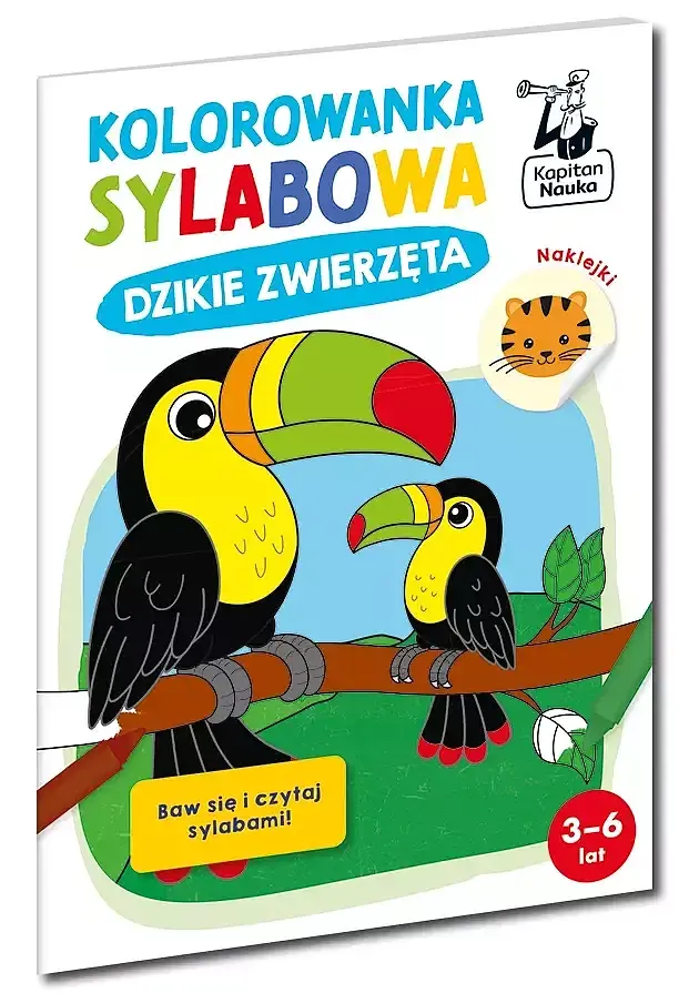 Kolorowanka sylabowa. Dzikie zwierzęta. Kapitan Nauka
