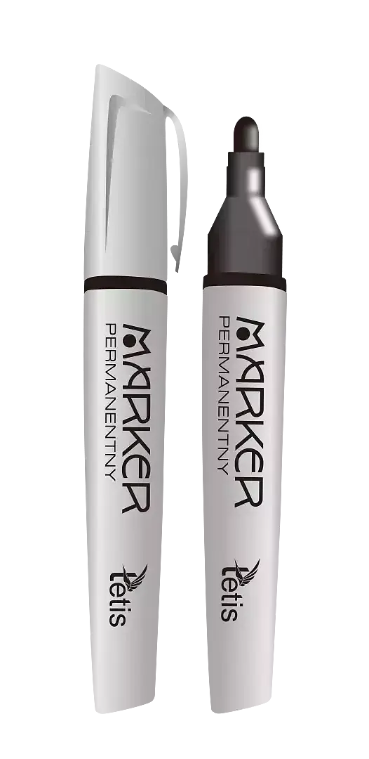Marker permanentny czarny paczka 12 sztuk