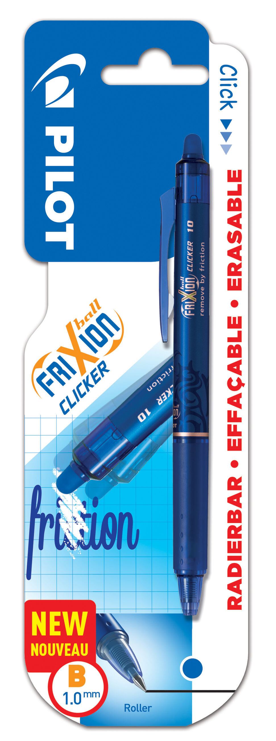 Pióro kulkowe Frixion Clicker Pilot 1.0 niebieski blister