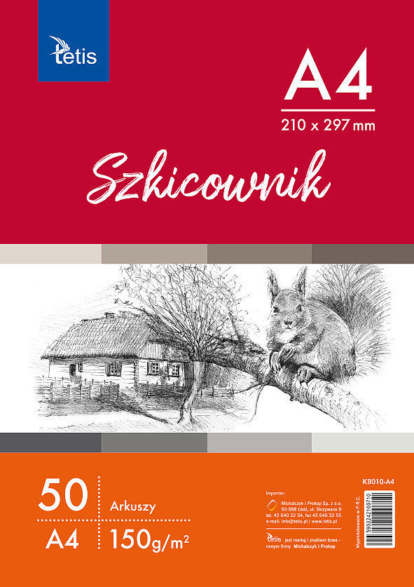 Szkicownik tetis a4 150 g/m2 50 arkuszy
