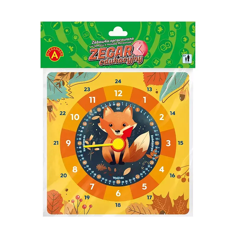 Zegar edukacyjny lis
