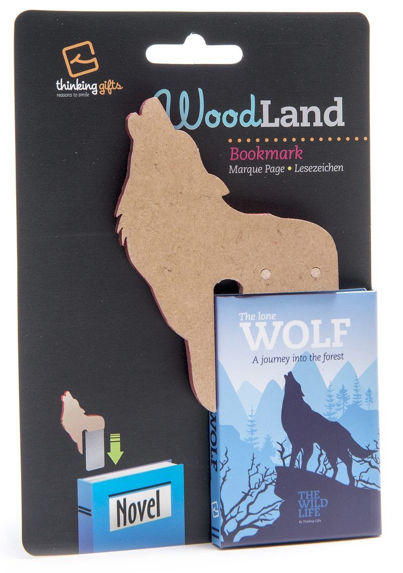 Zakładka drewniana do książki tg woodland  wilk