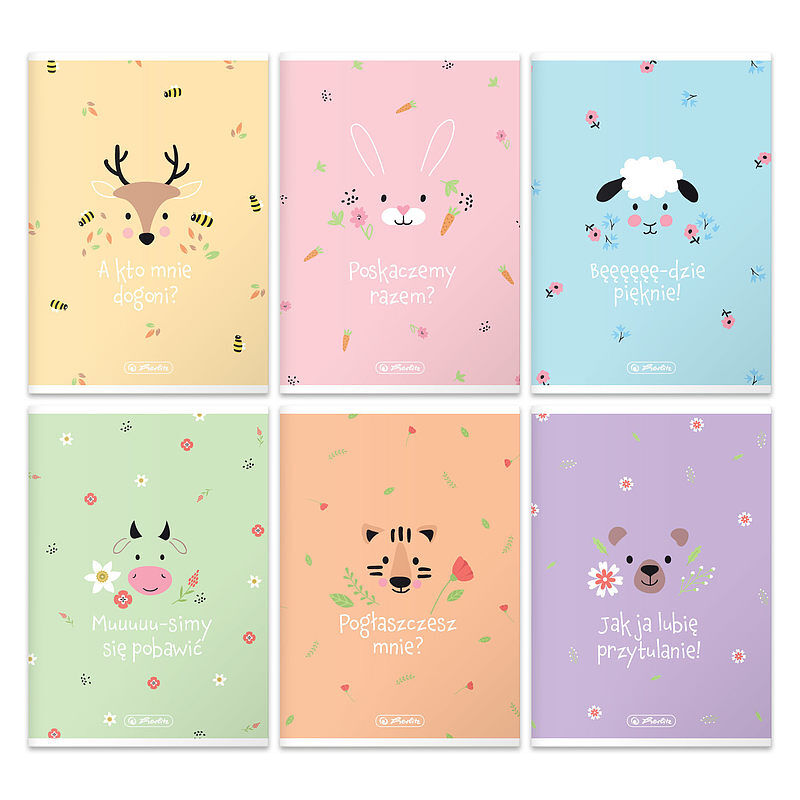 Zeszyt a5k 32 kratka herlitz pastel cute pakiet 10 szt