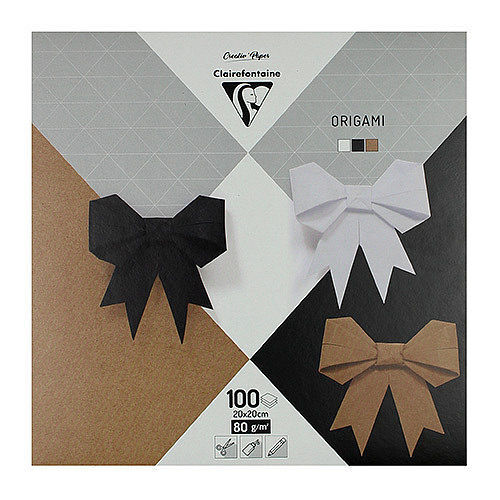 Papier origami 20x20 cm neutralne mix 3 kolorów 100 arkuszy