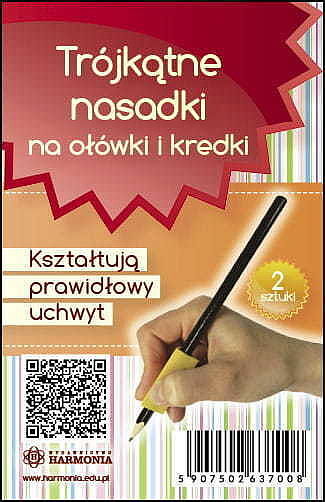 Nasadki trójkątne na ołówki i kredki korygujące nieprawidłowy uchwyt 2 sztuki