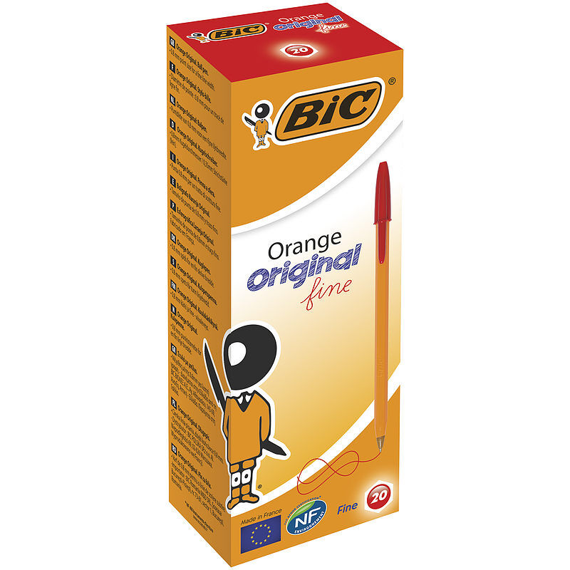 Długopis bic orange original fine czerwony pudełko 20szt