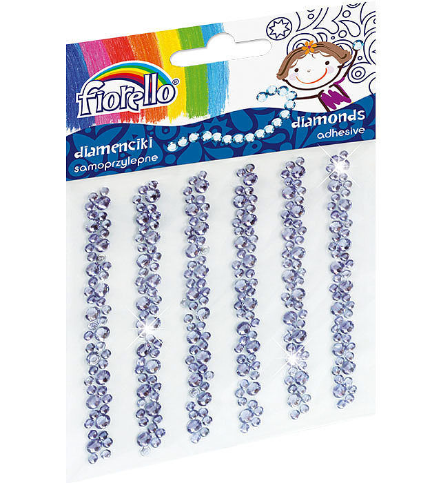 Diamenciki samoprzylepne małe fioletowe w paskach fiorello gr-ds07