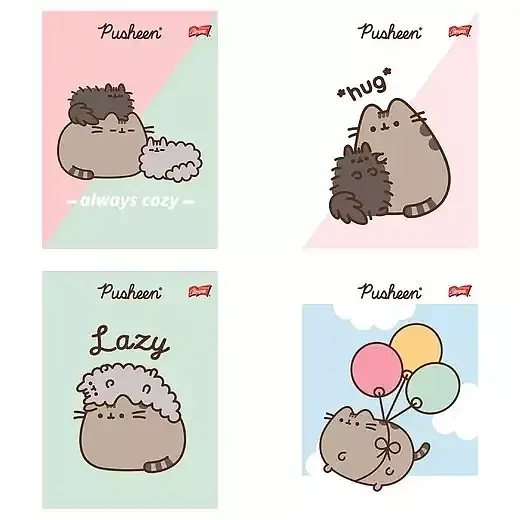 Zeszyt a5 32 k. Linia pusheen mix wzorów paczka 15 szt