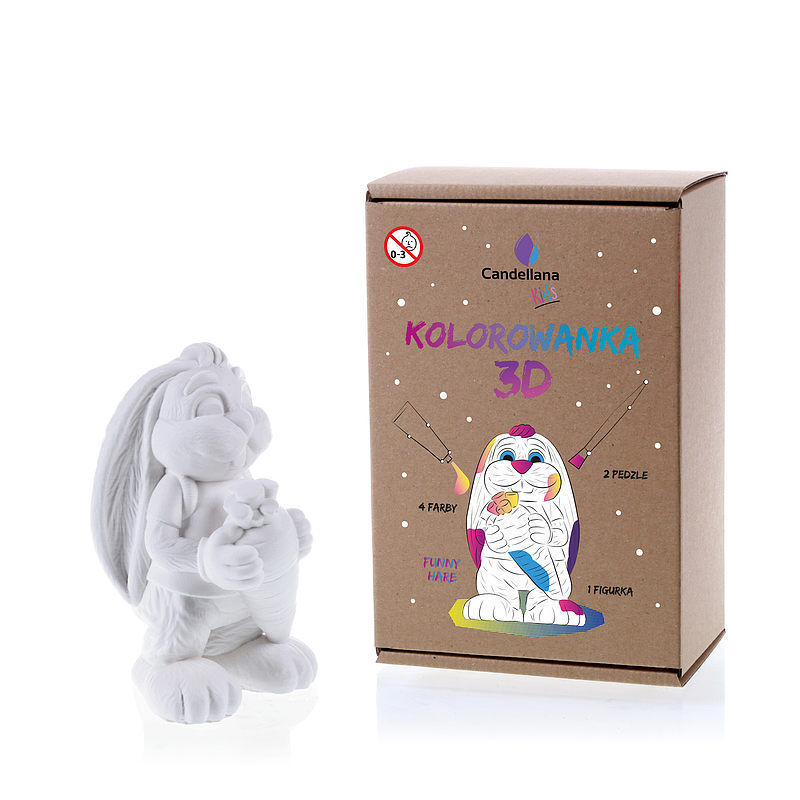 Kolorowanka 3d funny hare