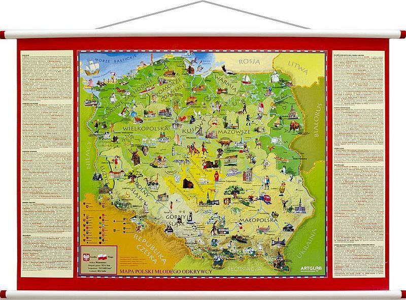 Polska młodego odkrywcy mapa ścienna dla dzieci 580x380 mm