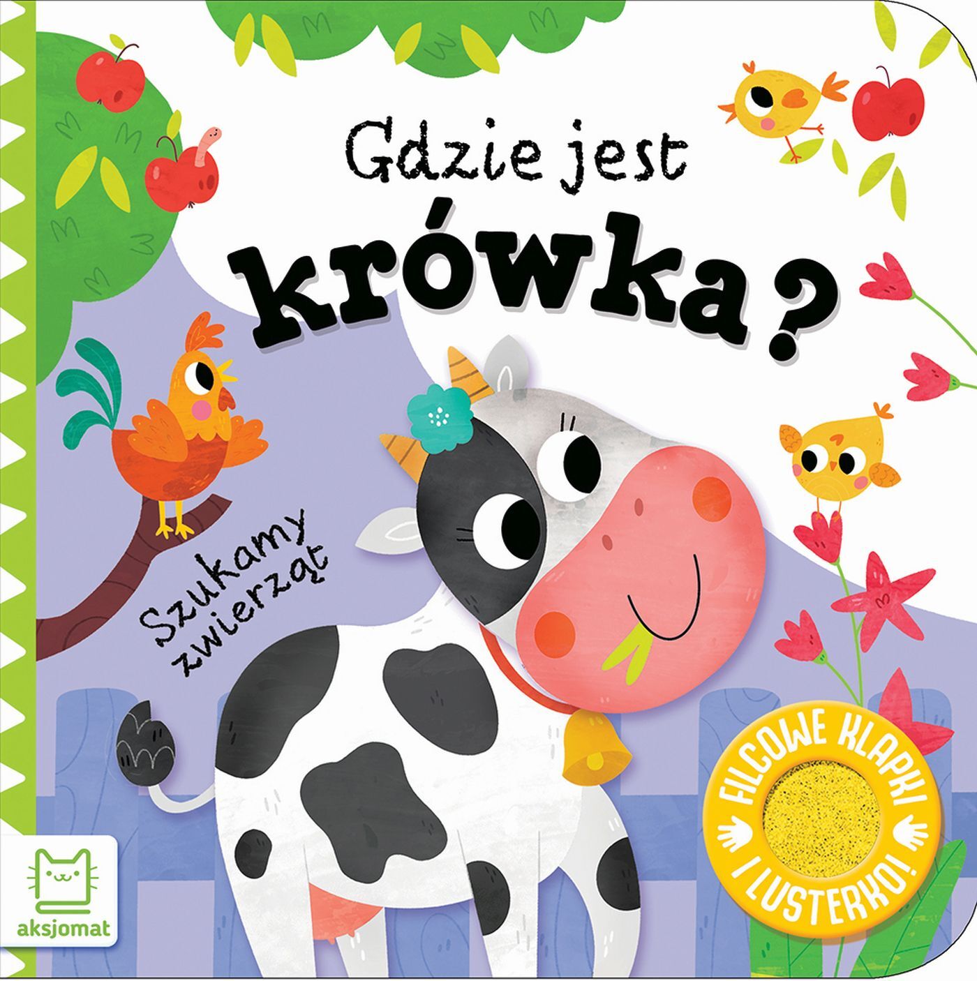 Szukamy zwierząt. Gdzie jest krówka? Filcowe klapki i lusterko