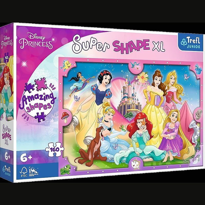 Puzzle 160 xl super shape różowy świat księżniczek 50025