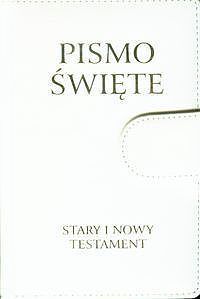 Pismo Święte Stary i Nowy Testament (biała oprawa skóropodobna z zapięciem magnetycznym)
