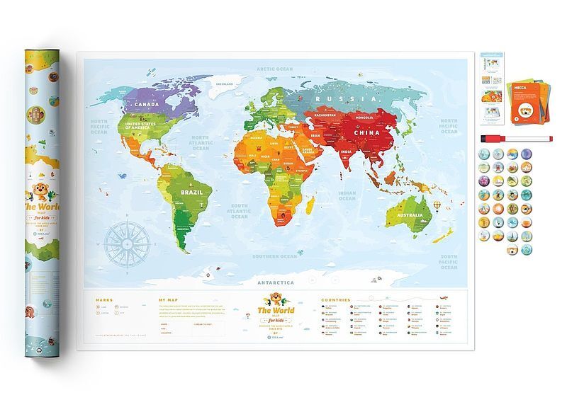 Mapa świat travel map kids sights