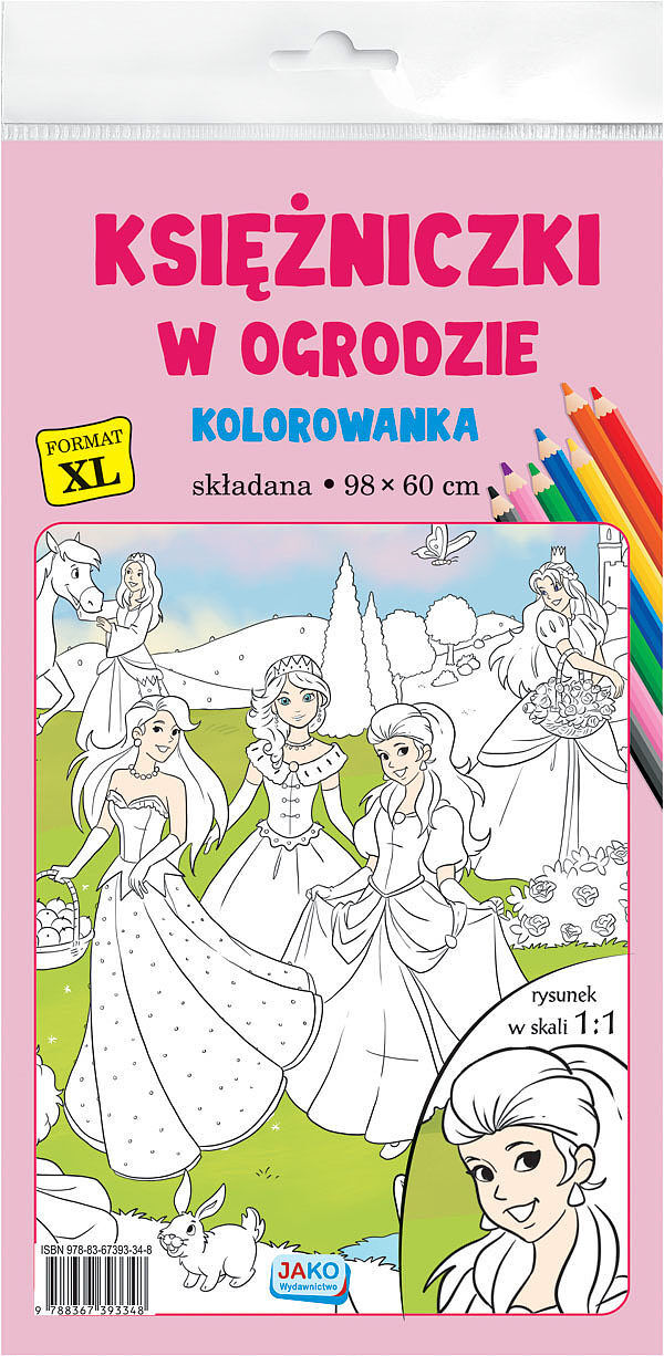 Kolorowanka xl księżniczki w ogrodzie