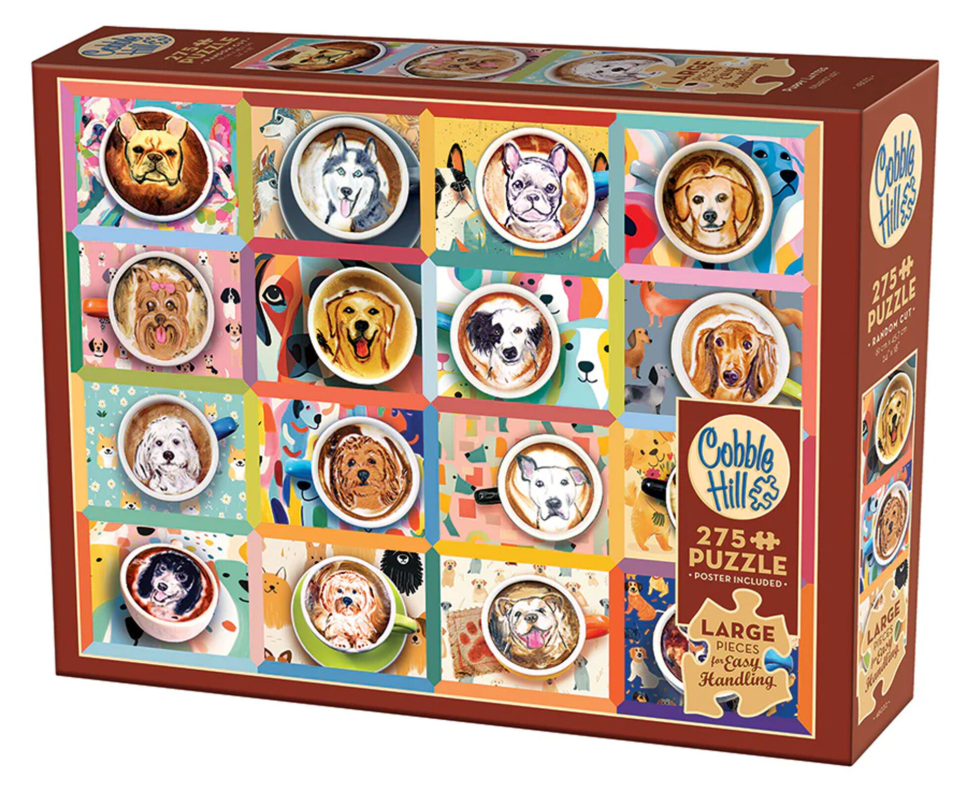 Puzzle 275 XL Latte ze szczeniakami 113532