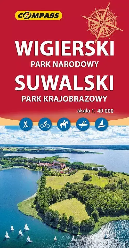 Wigierski Park Narodowy, Suwalski Park Krajobrazowy. Mapa turystyczna w skali 1:40 000