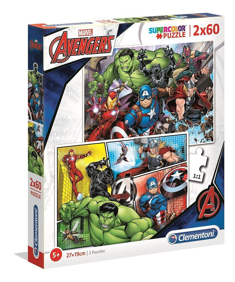 Puzzle 2x60 super kolor avengers 21605
