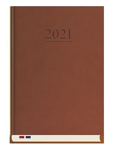 Terminarz 2021 stacjonarny mip ciemny brąz