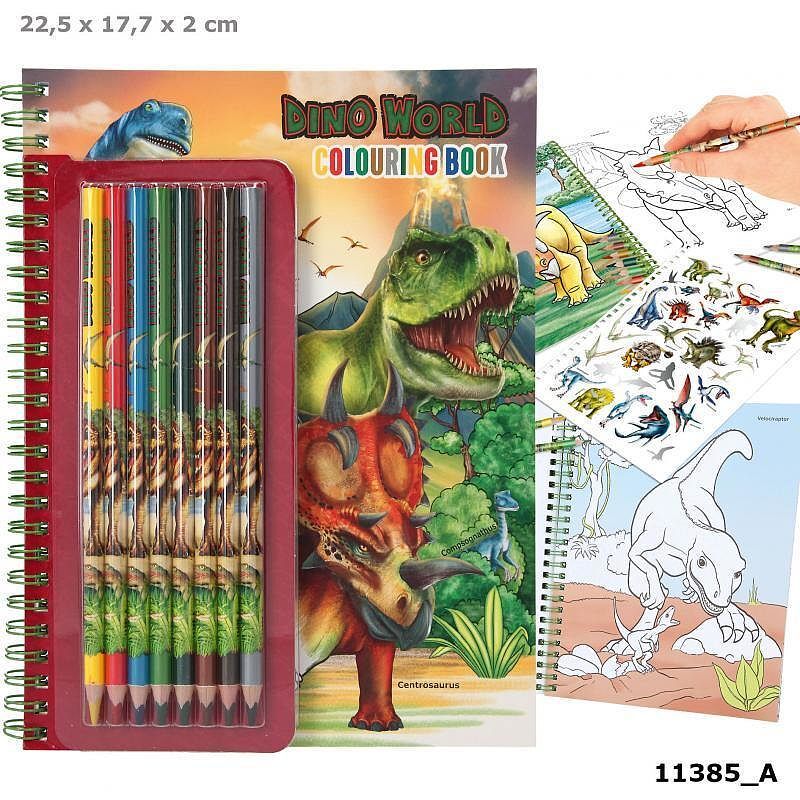 Kolorowanka z kredkami dino world 11385a