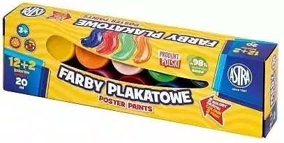 Farby plakatowe astra 12 + 2 kolory