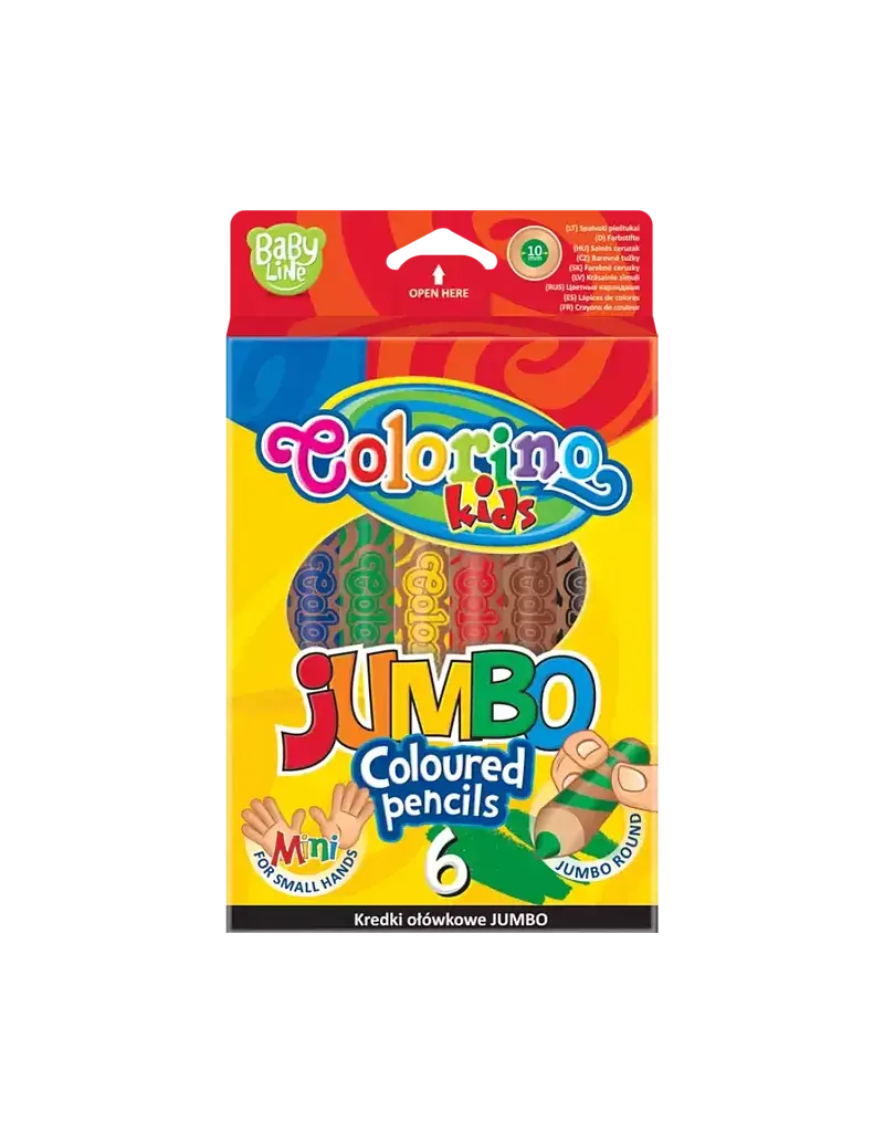 Kredki ołówkowe Jumbo 6 kol + tem. Colorino Kids