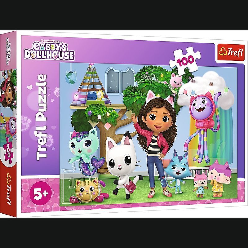 Puzzle 100 Koci Domek Gabi