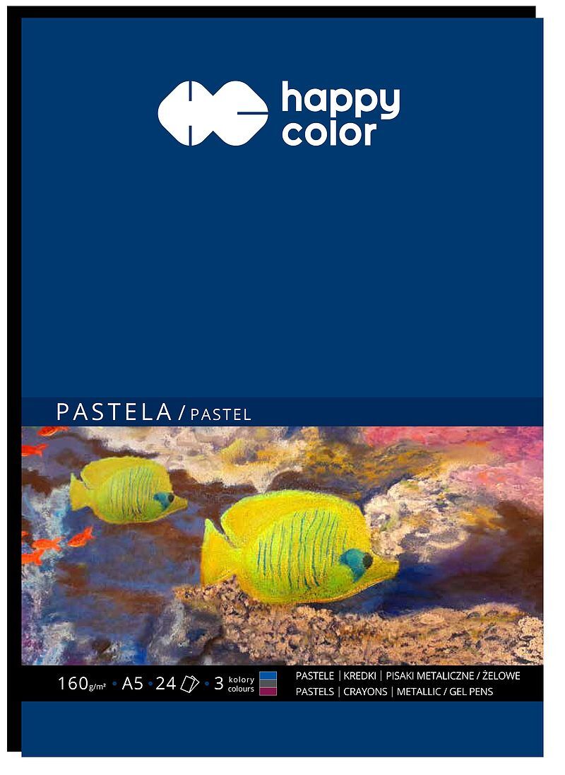 Blok do pasteli  a5 24 ark. 3 kolory 160g happy color