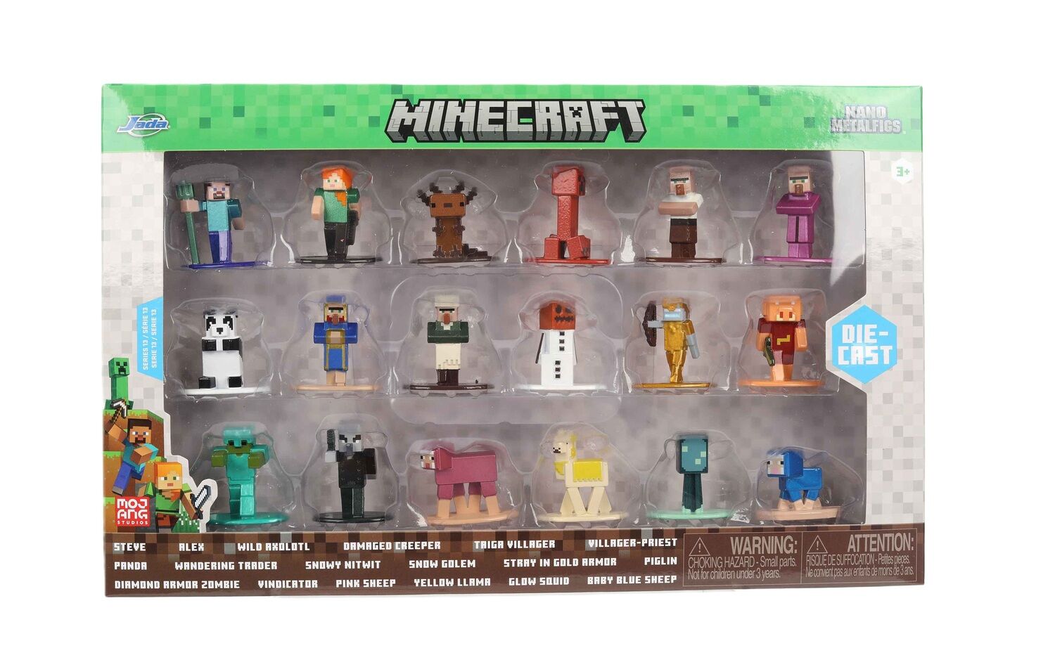 Figurki metalowe Jada Minecraft 4cm 18szt.