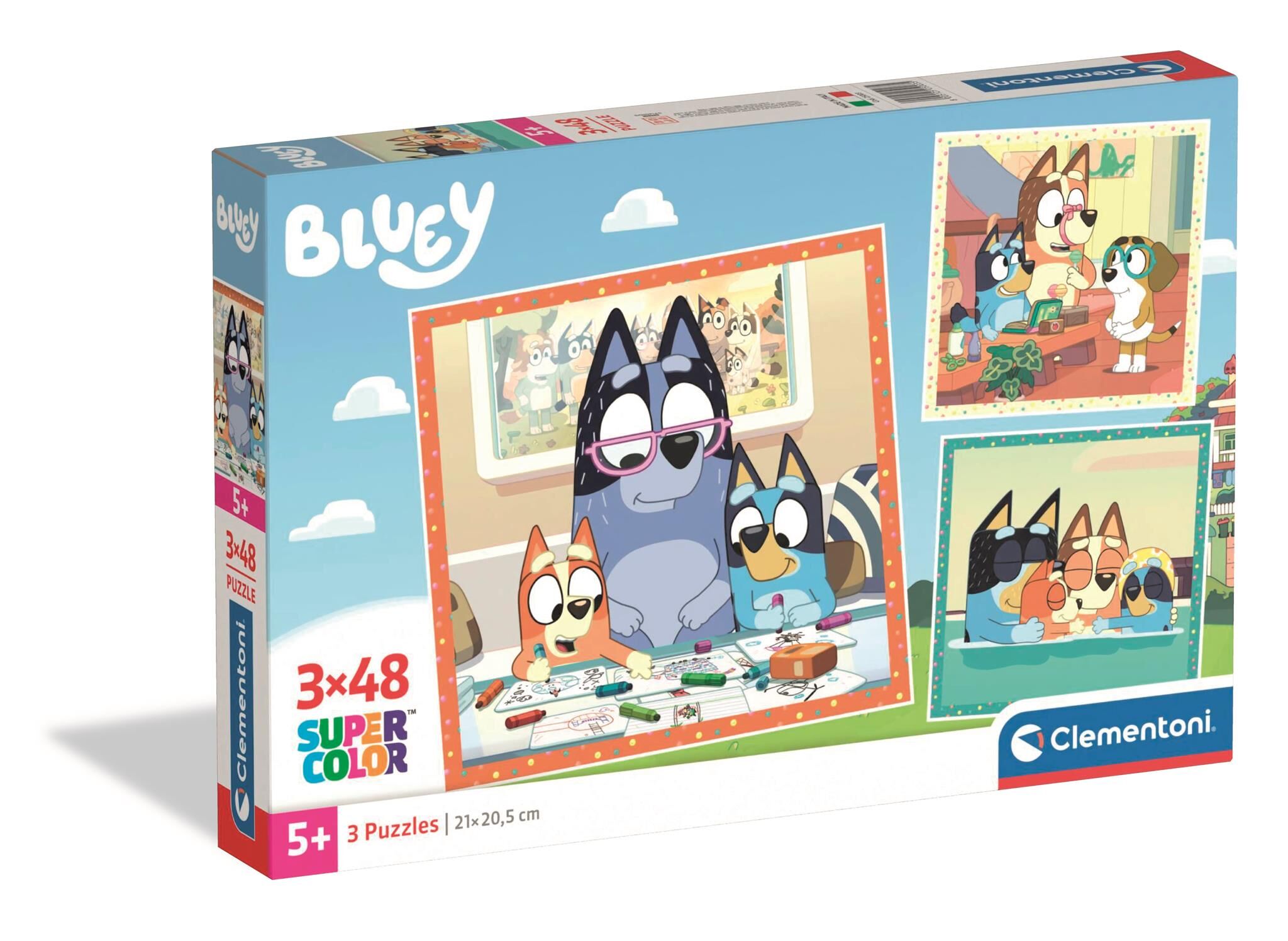 Puzzle 3x48 Super kolor Bluey 25003