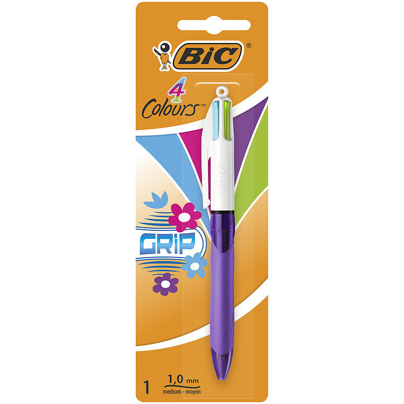 Długopis bic 4 colours grip  mix fun blister 1szt