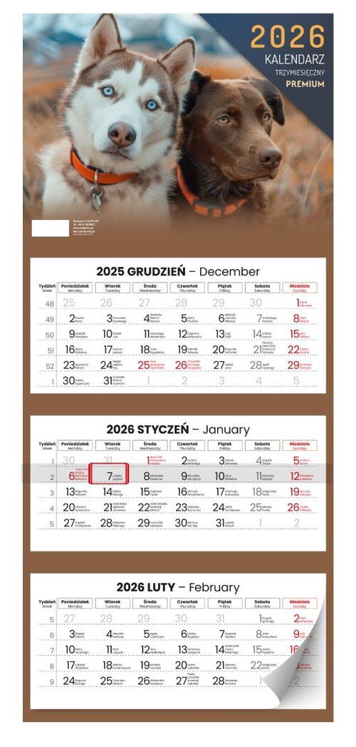 Kalendarz dwumiesięczny lux 2026