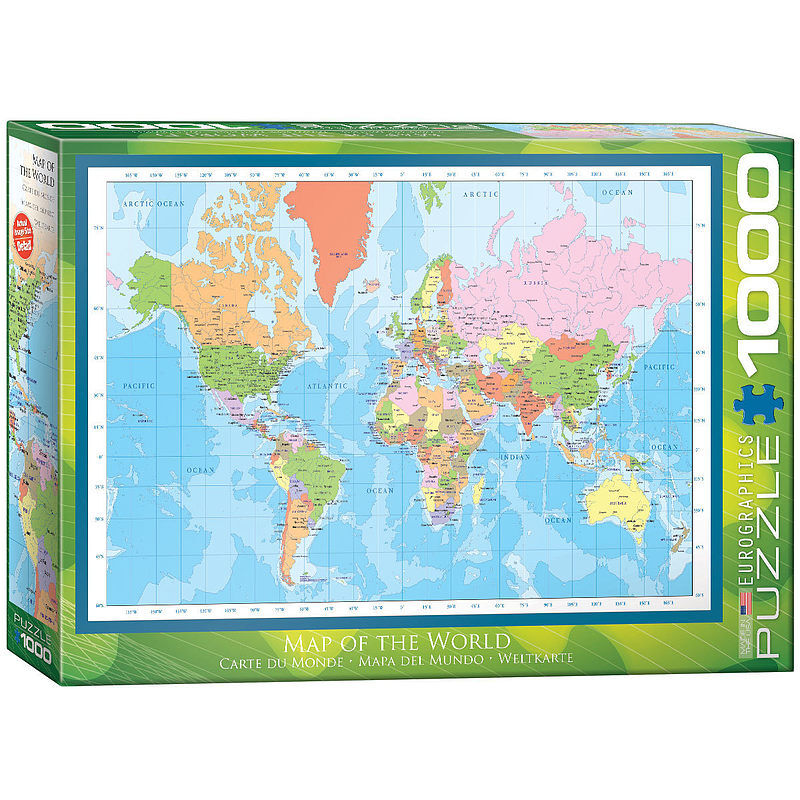 Puzzle 1000 nowoczesna mapa świata 6000-1271