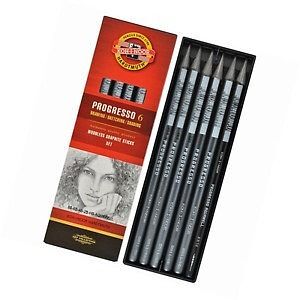 Ołówek koh-i-noor grafitowy progresso 8915 /hb 2b 4b 6b 8b 4b aquarell komplet