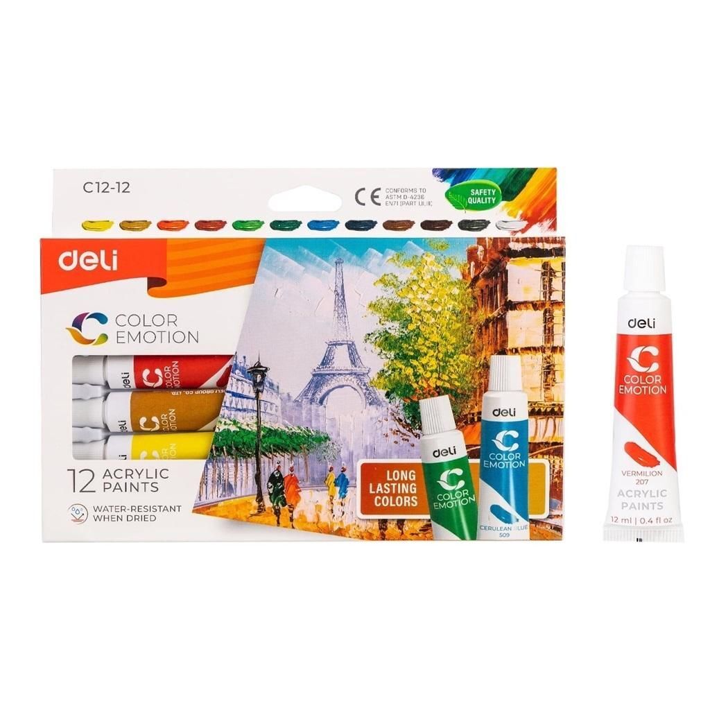 Farby akrylowe 12 kolorów tuba 12ml