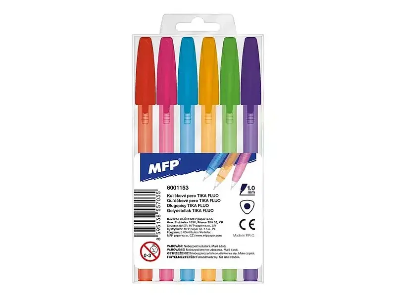 Długopis tika 107 fluo 6 kolorów 6001153