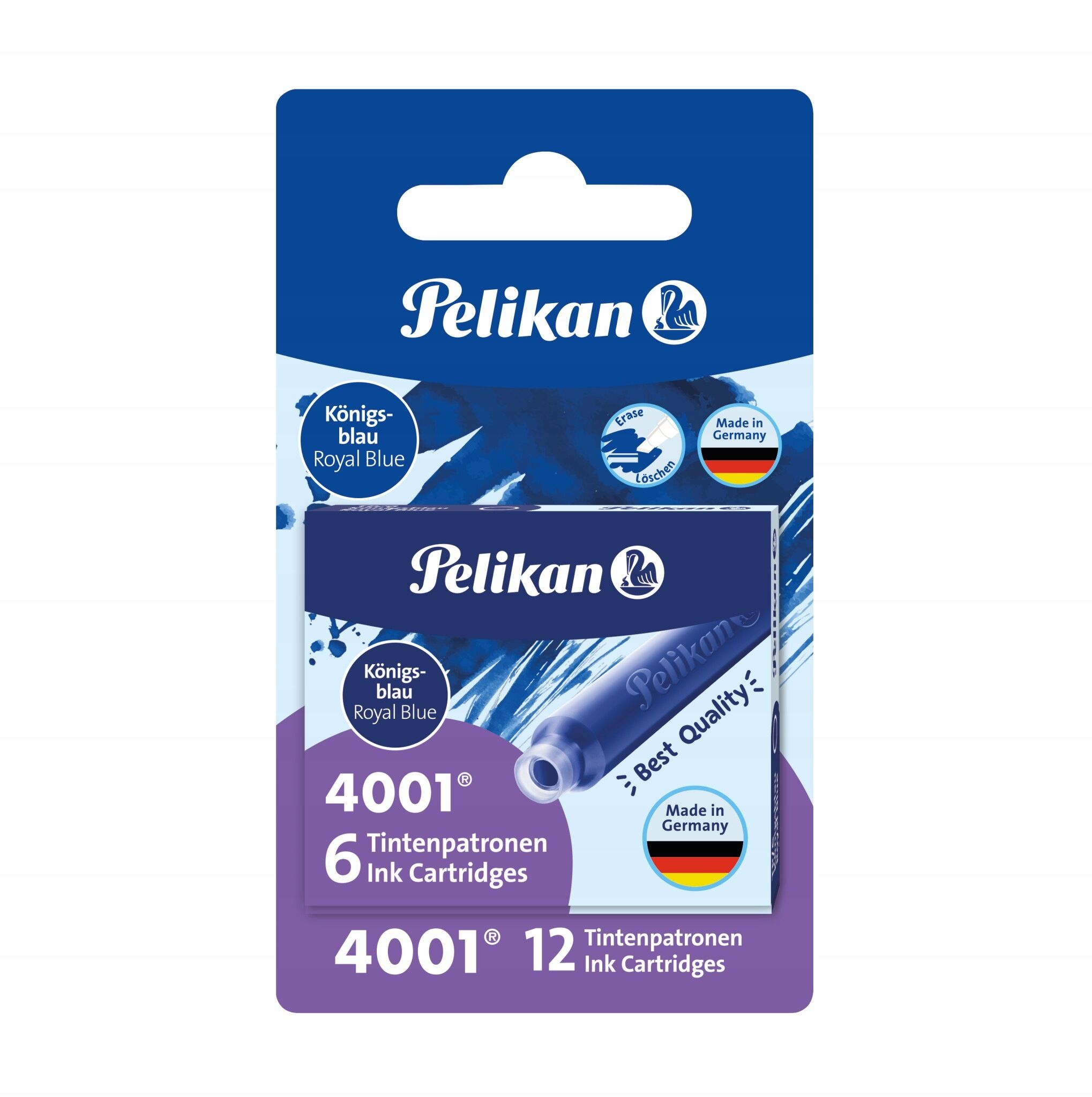 Naboje atramentowe Pelikan krótkie niebieskie 2x6szt.