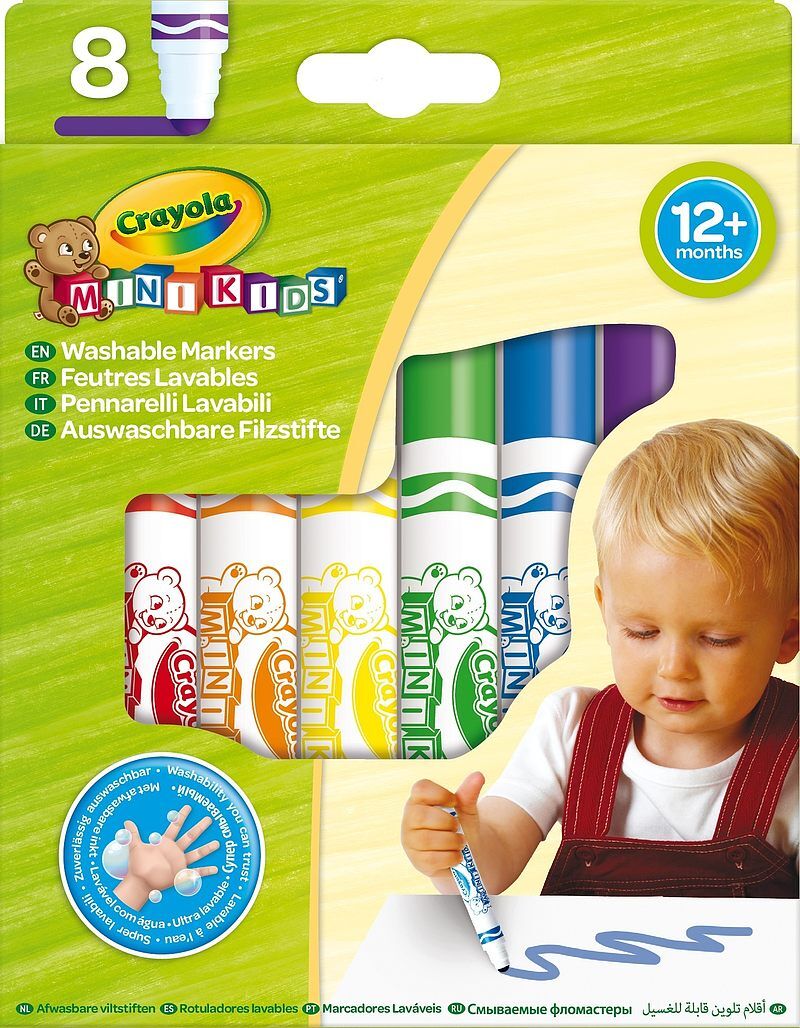 Flamastry zmywalne mini kids crayola baby 8 kolorów